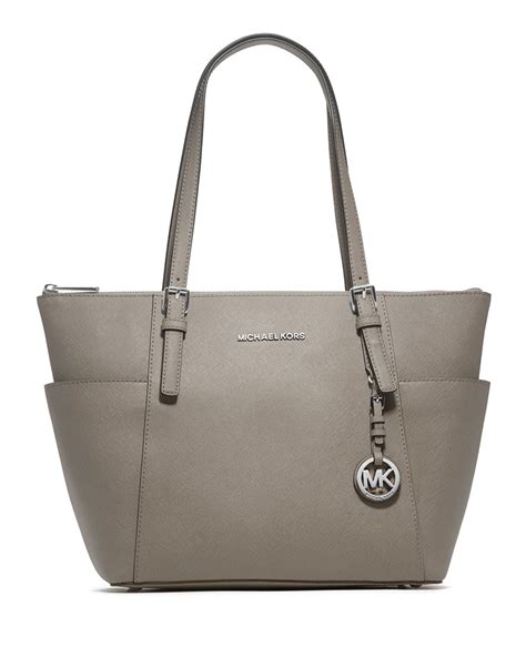 michael kors jet set tote medium grey|Michael Kors saffiano large tote.